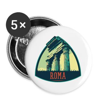 Illustration of Ancient Ruins in Rome - Buttons large 2.2''/56 mm (5-pack) - white - Front