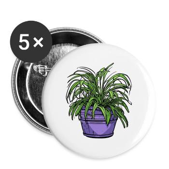 Zimmerpflanze / Topfpflanze / Dekoration / Topf - Buttons groß 56 mm (5er Pack) - Weiß - Vorne