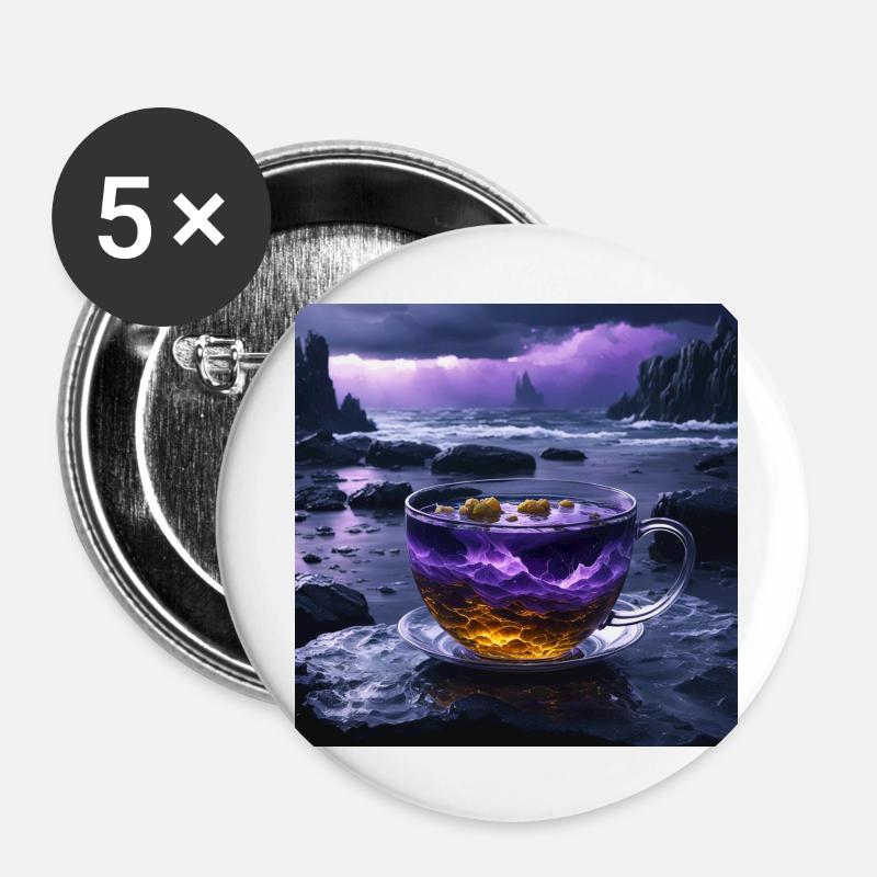 Storm in a teacup - Buttons large 2.2''/56 mm (5-pack) - white