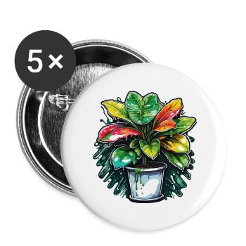 Houseplant / Potted Plant / Decoration / Pot - Buttons large 2.2''/56 mm (5-pack) - white - Front