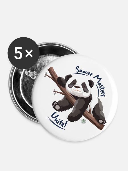 Snooze Masters vereinigt euch! - Buttons groß 56 mm (5er Pack) - Weiß