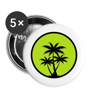 Palmiers - Lot de 5 grands badges (56 mm) - blanc - Devant