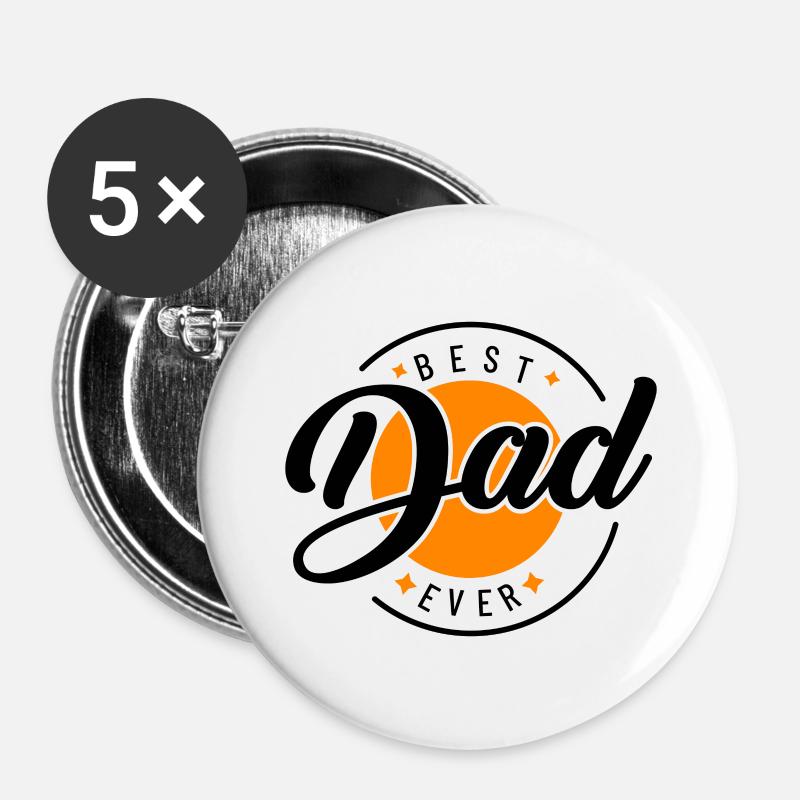 Best Dad ever - Buttons large 2.2''/56 mm (5-pack) - white