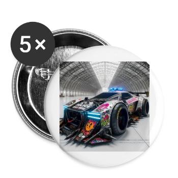 Police Cars 2 - Buttons groß 56 mm (5er Pack) - Weiß - Vorne
