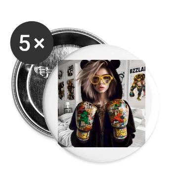Cosplayer Boxing Pop 5 - Buttons groß 56 mm (5er Pack) - Weiß - Vorne