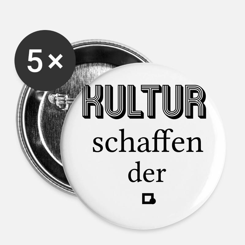 Cultural Worker - Buttons large 2.2''/56 mm (5-pack) - white