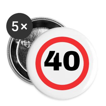 40 - Buttons groß 56 mm (5er Pack) - Weiß - Vorne