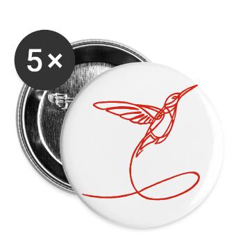 Roter seltsamer Vogel - Buttons groß 56 mm (5er Pack) - Weiß - Vorne