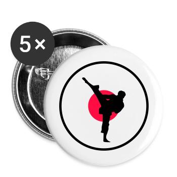 Karate Japan - Buttons large 2.2''/56 mm (5-pack) - white - Front