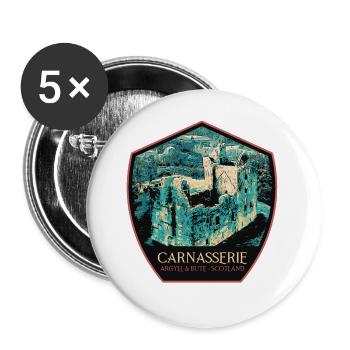 Illustration Carnasserie Castle, Schottland - Buttons groß 56 mm (5er Pack) - Weiß - Vorne