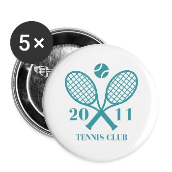 2011 Tennisclub - Buttons groß 56 mm (5er Pack) - Weiß - Vorne