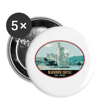 Illustration Blackrock Castle, Cork, Irland - Buttons groß 56 mm (5er Pack) - Weiß - Vorne
