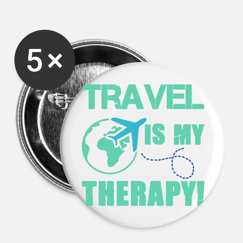 travel therapy 1 - Buttons groß 56 mm (5er Pack) - Weiß