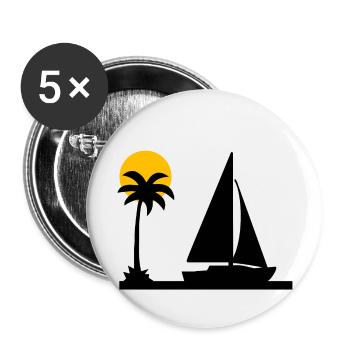 Voile - Lot de 5 grands badges (56 mm) - blanc - Devant