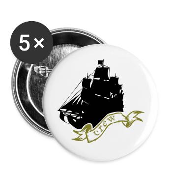 bateau pirate - Lot de 5 grands badges (56 mm) - blanc - Devant