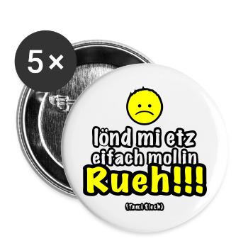 lönd mi etz eifach mol in Rueh > Vektor - Buttons groß 56 mm (5er Pack) - Weiß - Vorne