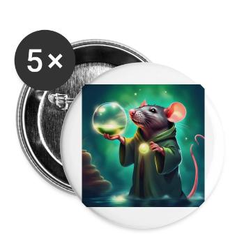 Luzetos 🫧🫧🫧 - Buttons groß 56 mm (5er Pack) - Weiß - Vorne