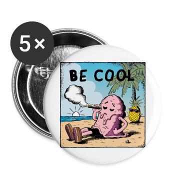 Be Cool Icecream - Buttons groß 56 mm (5er Pack) - Weiß - Vorne