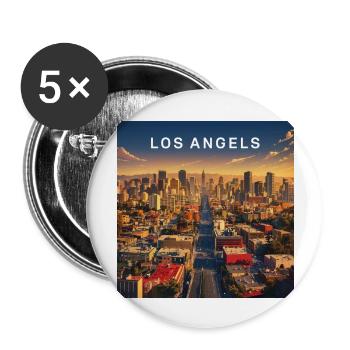 Los Angeles - Buttons groß 56 mm (5er Pack) - Weiß - Vorne