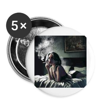Smooking Woman - Buttons groß 56 mm (5er Pack) - Weiß - Vorne