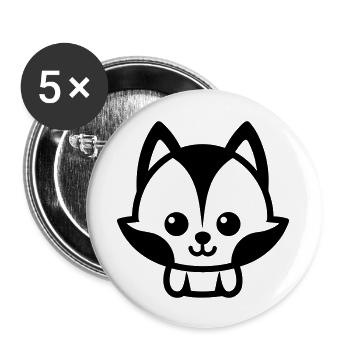 Fox - Buttons large 2.2''/56 mm (5-pack) - white - Front