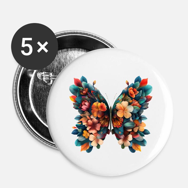 Blossom Bliss - Buttons large 2.2''/56 mm (5-pack) - white