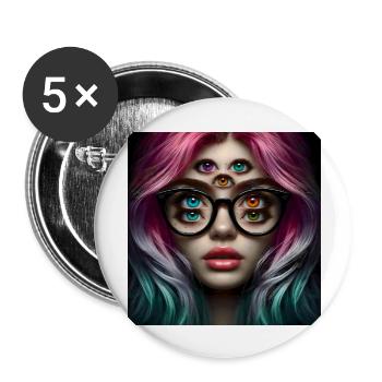 # eyes Girl - Buttons groß 56 mm (5er Pack) - Weiß - Vorne