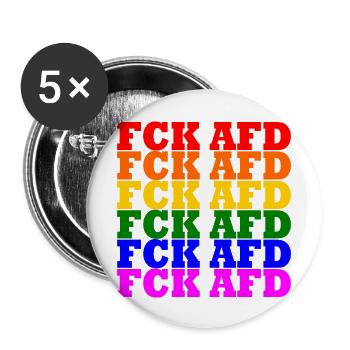 Fck afd - Buttons groß 56 mm (5er Pack) - Weiß - Vorne