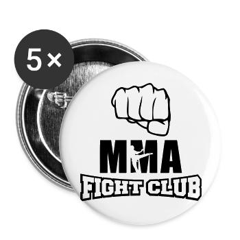 MMA Fight Club - Lot de 5 grands badges (56 mm) - blanc - Devant