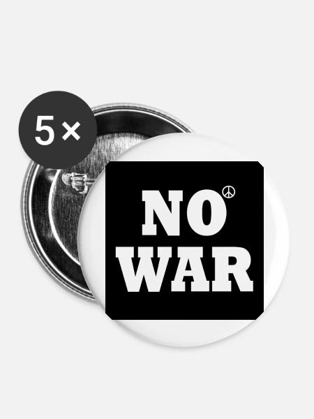 No war - Buttons groß 56 mm (5er Pack) - Weiß