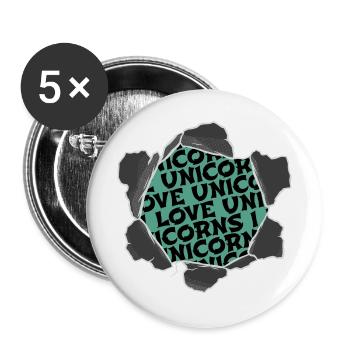 Drôle Génial Licorne Illustrations Déclaration - Lot de 5 grands badges (56 mm) - blanc - Devant