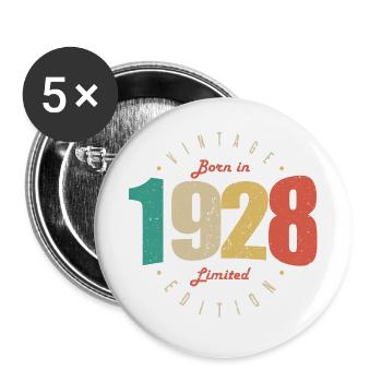 1928 Vintage Retro Birthday Gift 1928 - Buttons large 2.2''/56 mm (5-pack) - white - Front