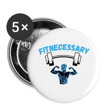 FitNecessary - Buttons groß 56 mm (5er Pack) - Weiß - Vorne
