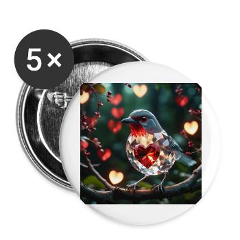 Sanctuaire cristal - Lot de 5 grands badges (56 mm) - blanc - Devant