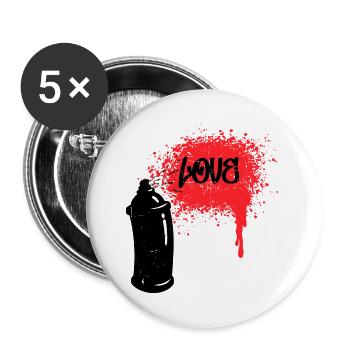 Drawing Graffiti Funky Spray Can Street Art - Buttons large 2.2''/56 mm (5-pack) - white - Front