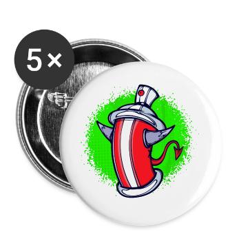 Spray Can Art Illustration Graffiti Street Art - Buttons large 2.2''/56 mm (5-pack) - white - Front