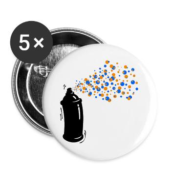 Wildstyle Sprayer Graffti Spray Can Street Art - Buttons large 2.2''/56 mm (5-pack) - white - Front