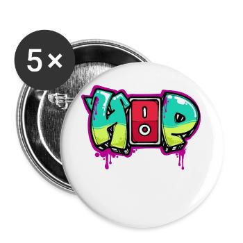 Street Art Graffiti Spray Can Art Saying - Buttons large 2.2''/56 mm (5-pack) - white - Front