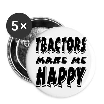 Tractor - Buttons large 2.2''/56 mm (5-pack) - white - Front