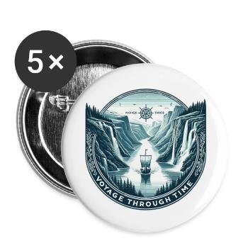 Epic Fjord Expedition - Buttons large 2.2''/56 mm (5-pack) - white - Front