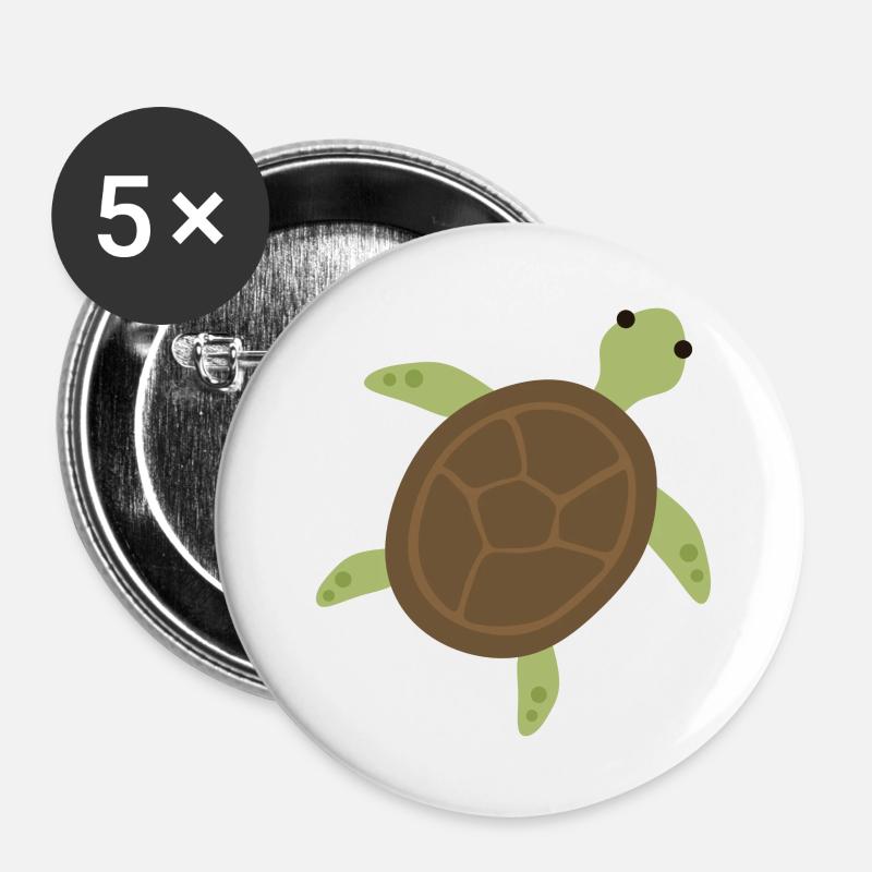 Turtle - Buttons large 2.2''/56 mm (5-pack) - white