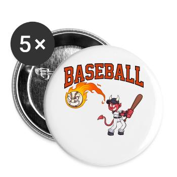 Baseball ist mein Lieblings-Cartoon - Buttons groß 56 mm (5er Pack) - Weiß - Vorne