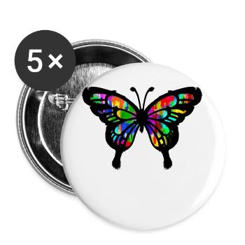 Graffiti Art Butterfly Illustration Drawing - Buttons large 2.2''/56 mm (5-pack) - white - Front