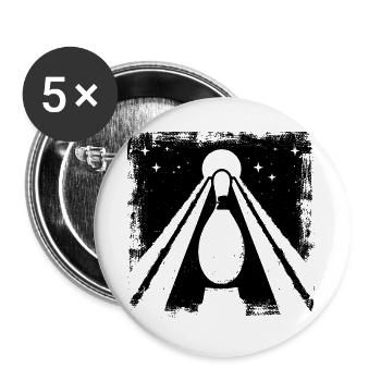 Bowling Drawing - Buttons large 2.2''/56 mm (5-pack) - white - Front