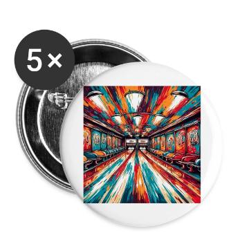 Bowling / Kegeln / Bowlingbahn / Pin / Strike - Buttons groß 56 mm (5er Pack) - Weiß - Vorne