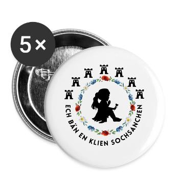 Siebenbürgen Kinder Motiv "Klien Sochsanchen" - Buttons groß 56 mm (5er Pack) - Weiß - Vorne