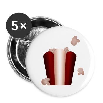 Vintage-Popcorn! - Buttons groß 56 mm (5er Pack) - Weiß - Vorne