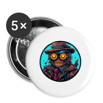 Scarecrow / Harvest Worker / Corn Field / Field - Buttons large 2.2''/56 mm (5-pack) - white - Front