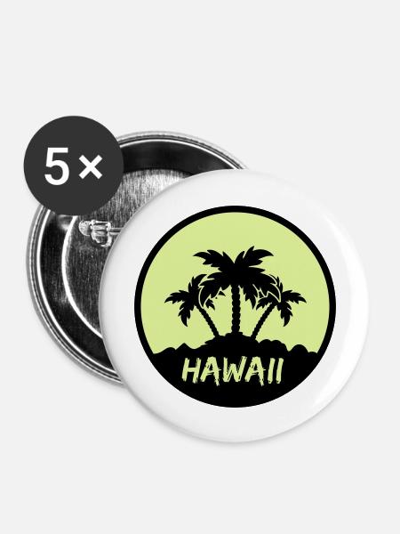 Hawaiian Palms - Buttons large 2.2''/56 mm (5-pack) - white