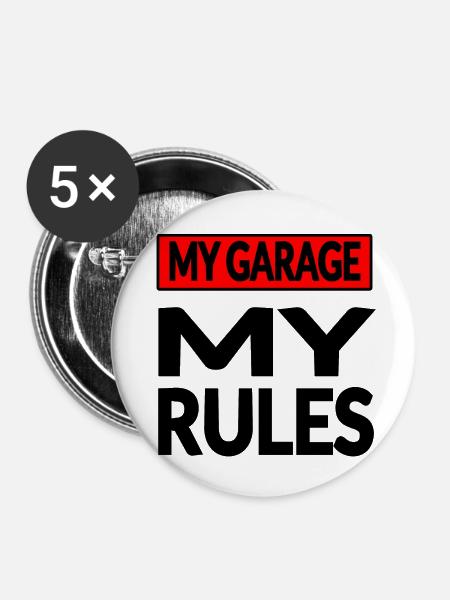 Garage - Buttons groß 56 mm (5er Pack) - Weiß
